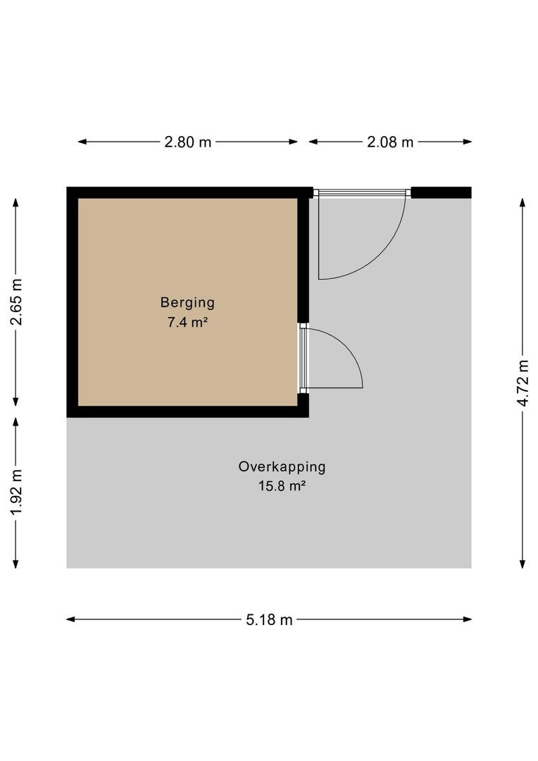 Berging met overkapping