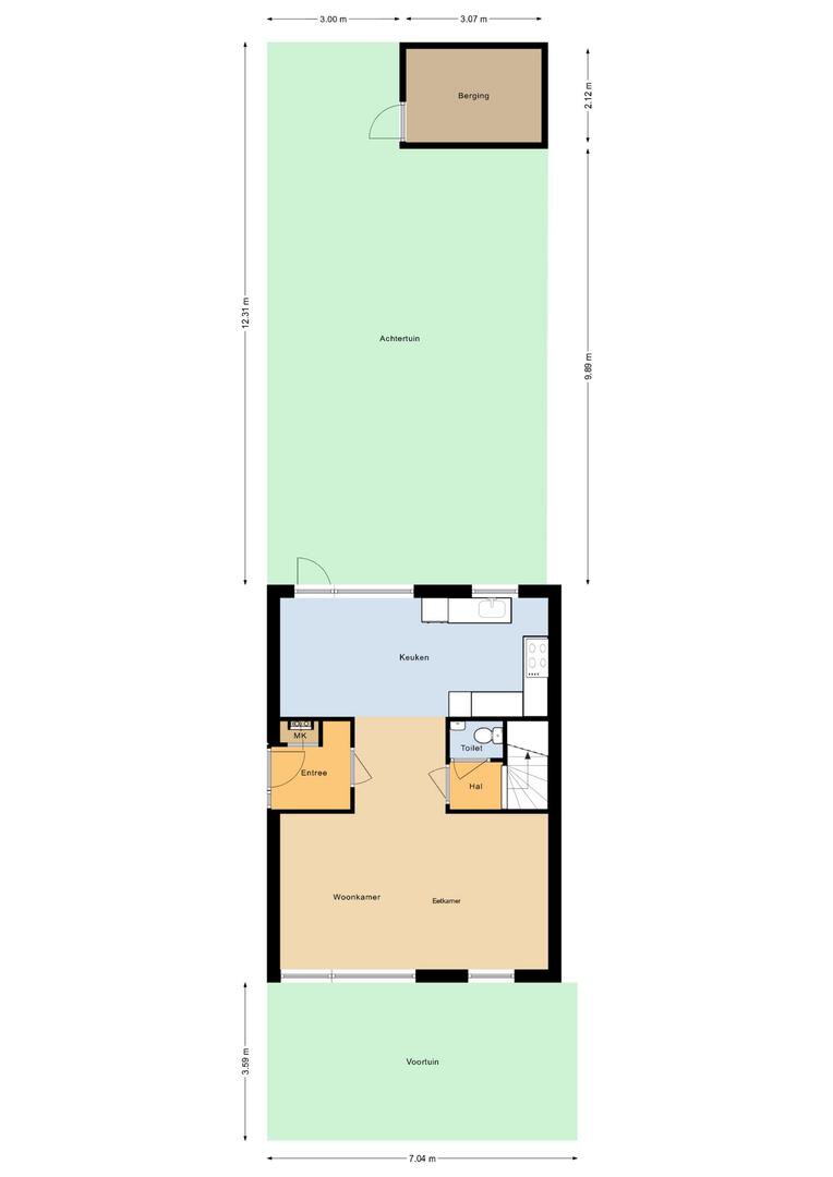 Begane grond met tuin